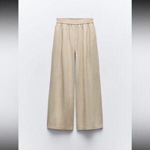 NWT LINEN BLEND WIDE LEG PANTS